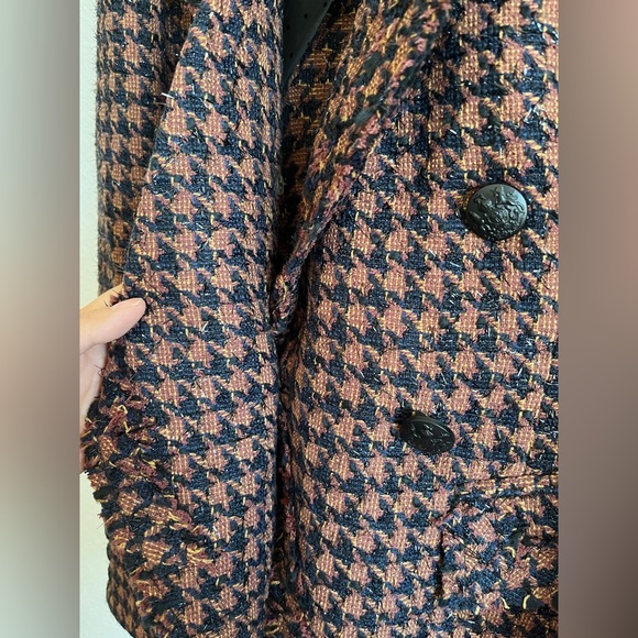 NWOT Veronica Beard Taja Houndstooth Check Cotton Blend Dickey Jacket - Picture 10 of 16